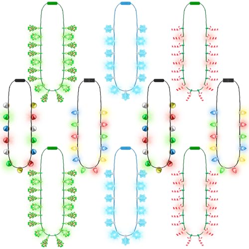 5 Pack Light Up Christmas Necklaces X50887