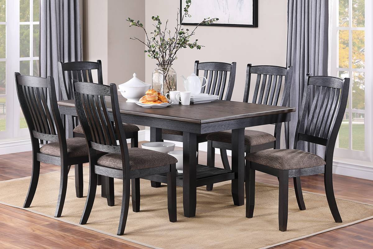 7pc Dining Table and 6 Side Chairs Q5348