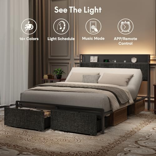 Queen Adjustable Bed + 12-inch Cooling Gel Memory Foam Mattress H586