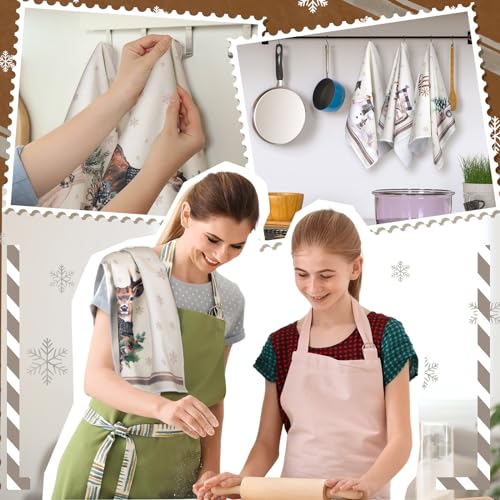 6 Pcs Christmas Kitchen Dish Towels 16 x 24 Inch N978