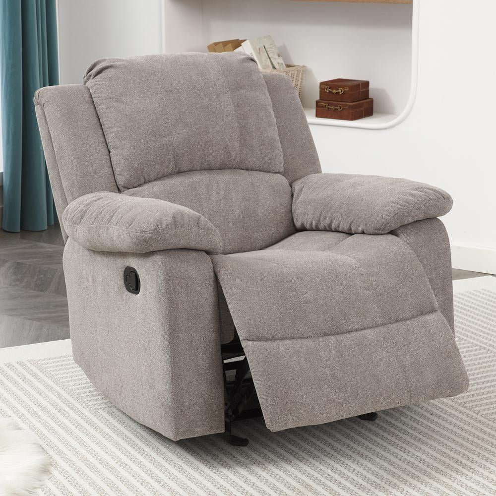 Ash Grey Microfiber Glider Rocker Recliner O981902