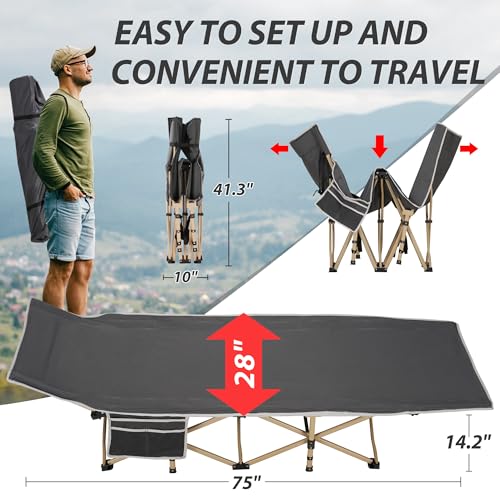 Folding Camping Cot with Large Pocket P566
