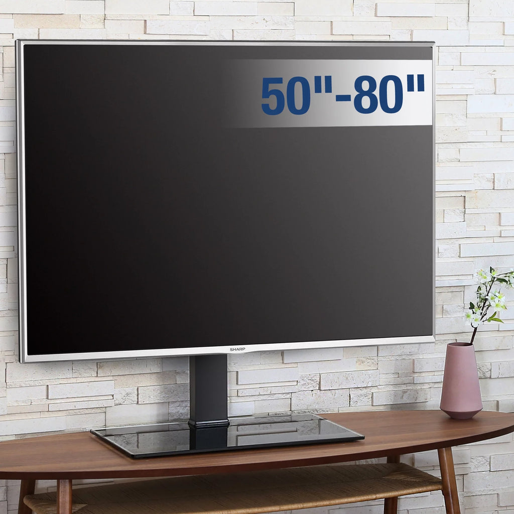 Universal Tabletop TV Stand up to 80 inch Flat Screen TV, Black R2685