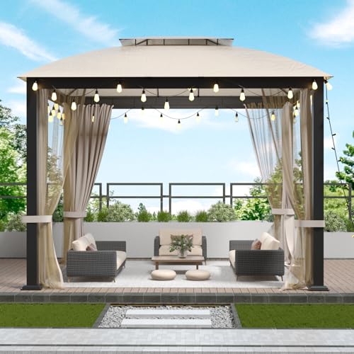 10x10 Heavy Duty Soft Top Gazebo with Metal Frame A5905