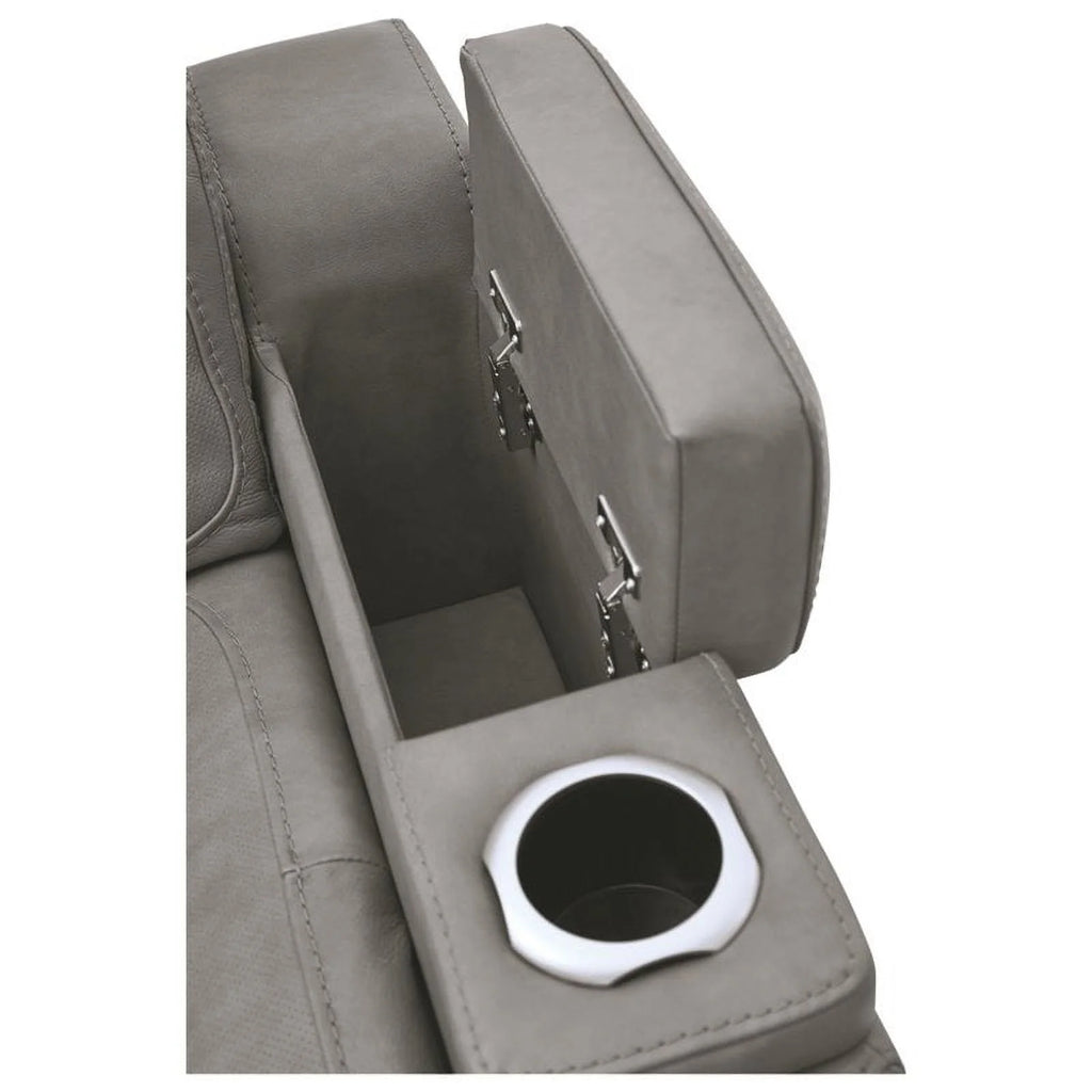 Gray Leather Power Recliner Q127872