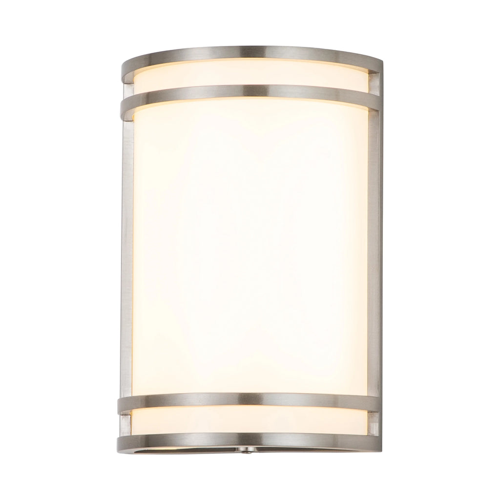 1-Light Brushed Nickel LED Outdoor Wall Light with Acrylic Shade A7708