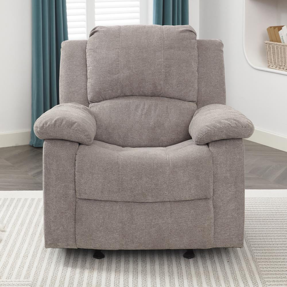 Ash Grey Microfiber Glider Rocker Recliner O981902