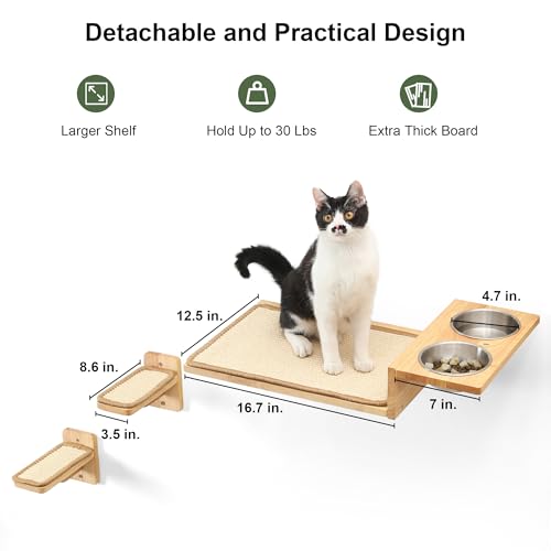 Cat Wall Shelves 3 In 1 Rubber Wood J181