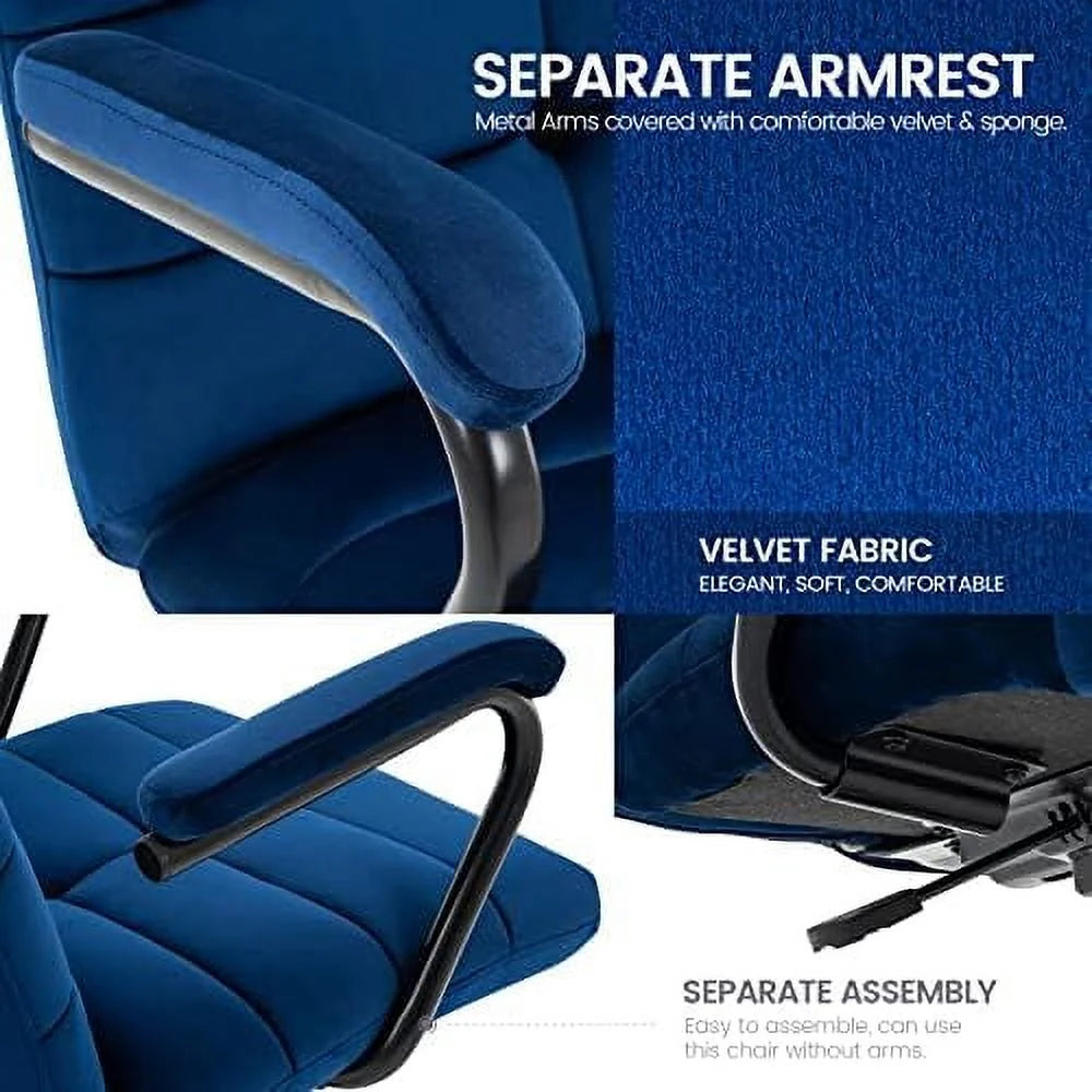 Velvet Upholstered Adjustable Swivel Task Chair with Wheels A507107