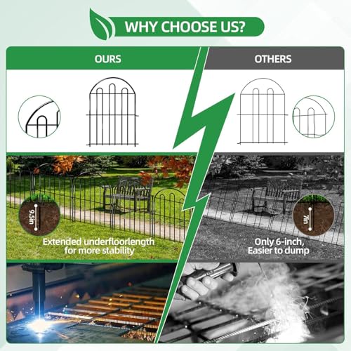 26 Pack 26in x 28ft Arched No Dig Metal Garden Fence D210866