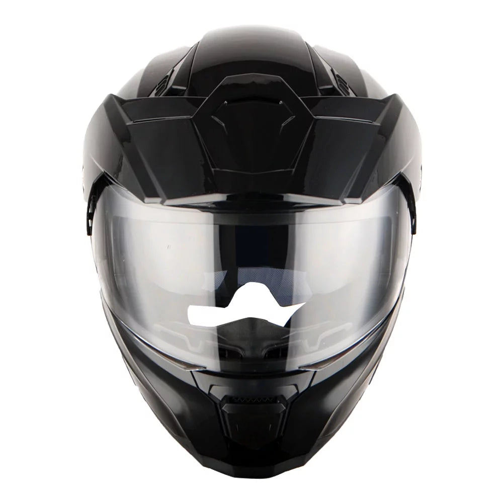 Glossy Black Modular Flip up Full Face Helmet J2560