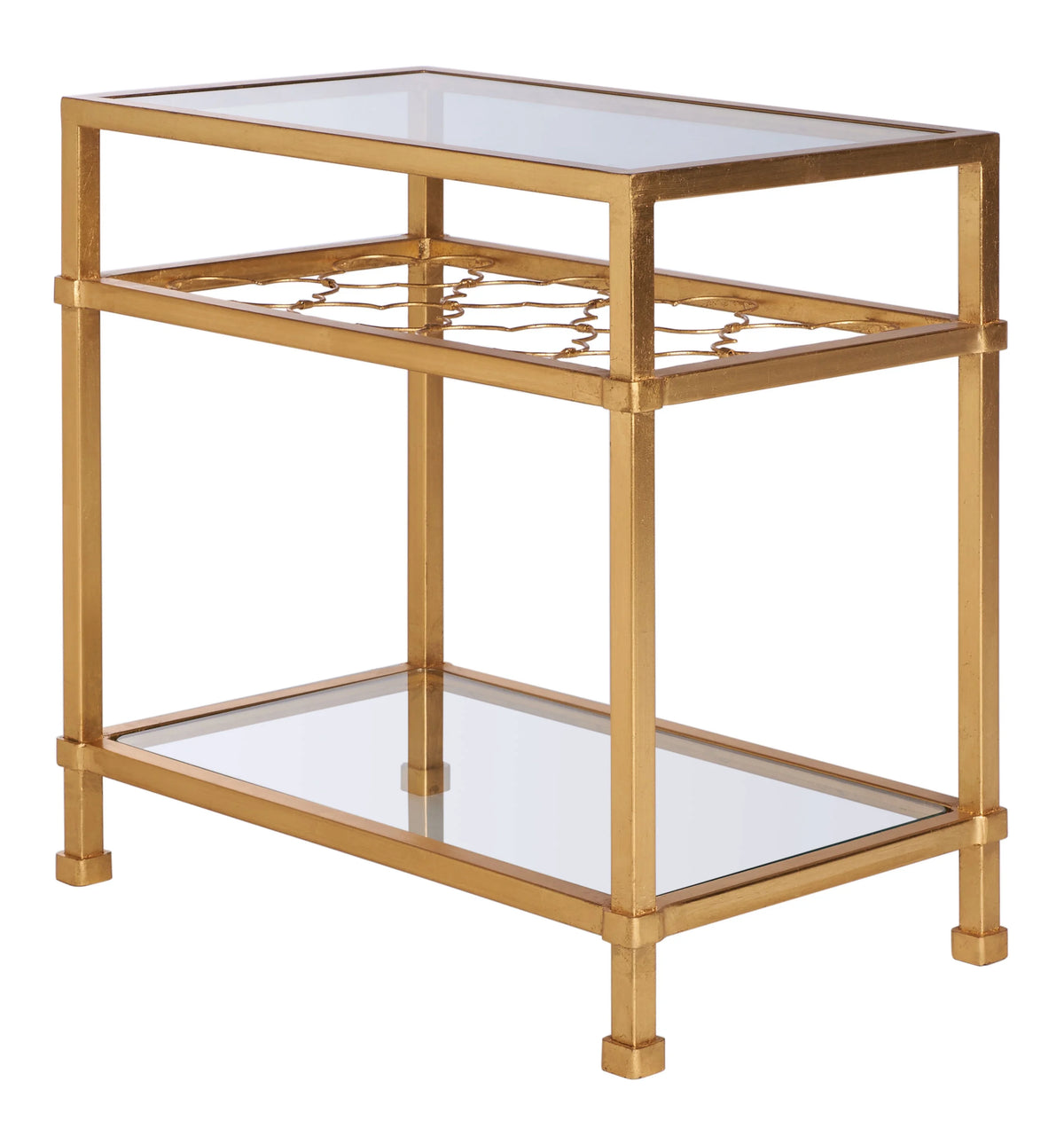 Glass Top Metal End Table G988