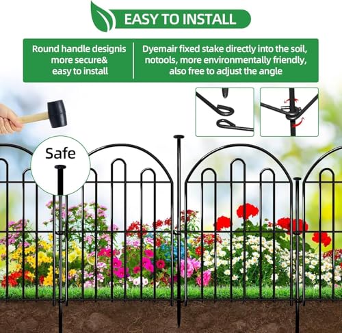 26 Pack 26in x 28ft Arched No Dig Metal Garden Fence D210866