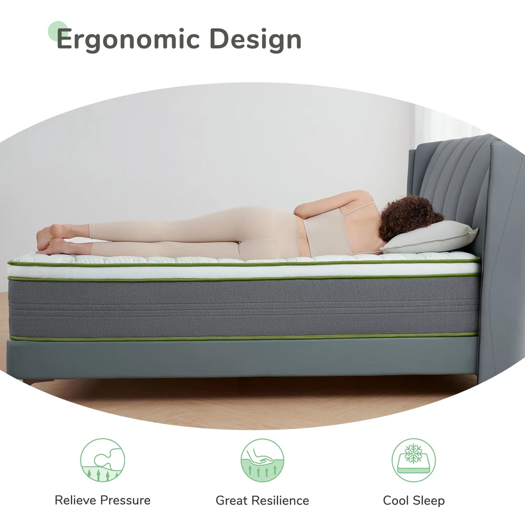 10" Memory Foam Pocket Spring Hybrid Mattress California King Size C502