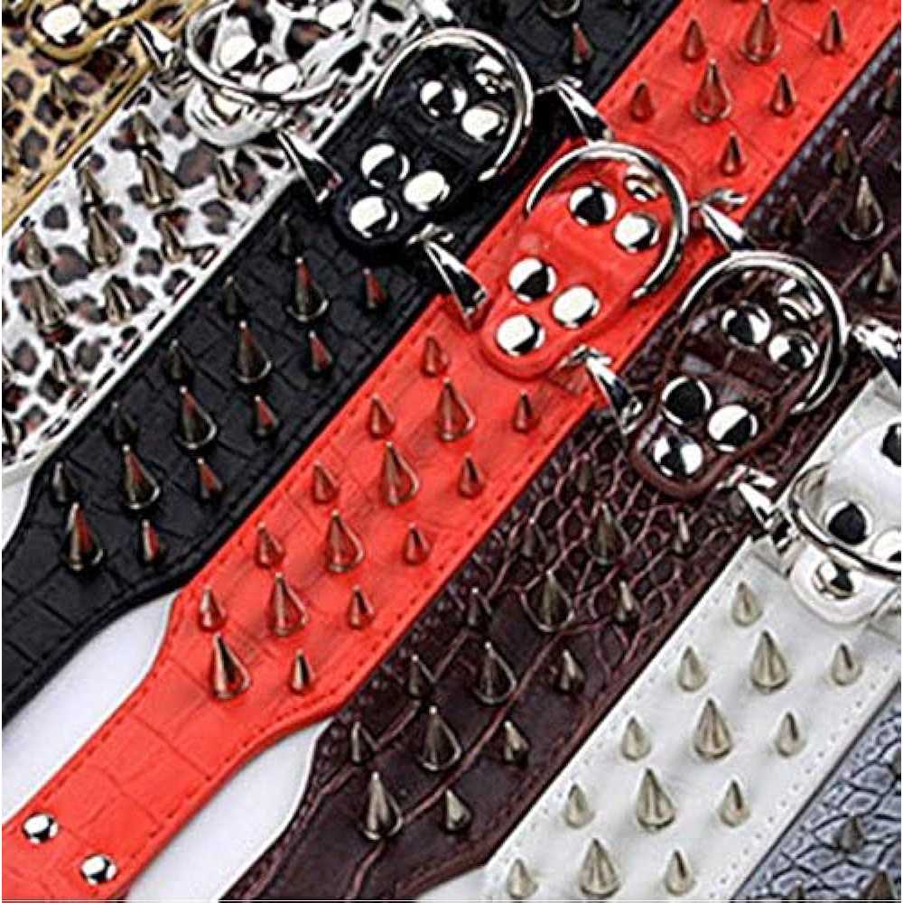 Leather Spiked Studded Dog Collar Y658
