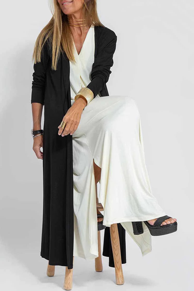 Solid Slit Cardigan Outerwear B309748