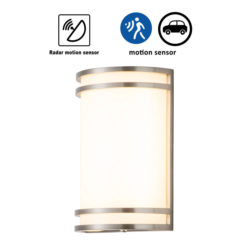 1-Light Brushed Nickel LED Outdoor Wall Light with Acrylic Shade A7708