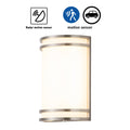 1-Light Brushed Nickel LED Outdoor Wall Light with Acrylic Shade A7708