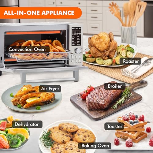 10-in-1 Air Fryer Toaster Oven, 21-Qt Stainless Steel S525