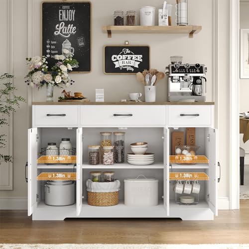 Ash Grey Buffet Sideboard Cabinet with Drawers K329