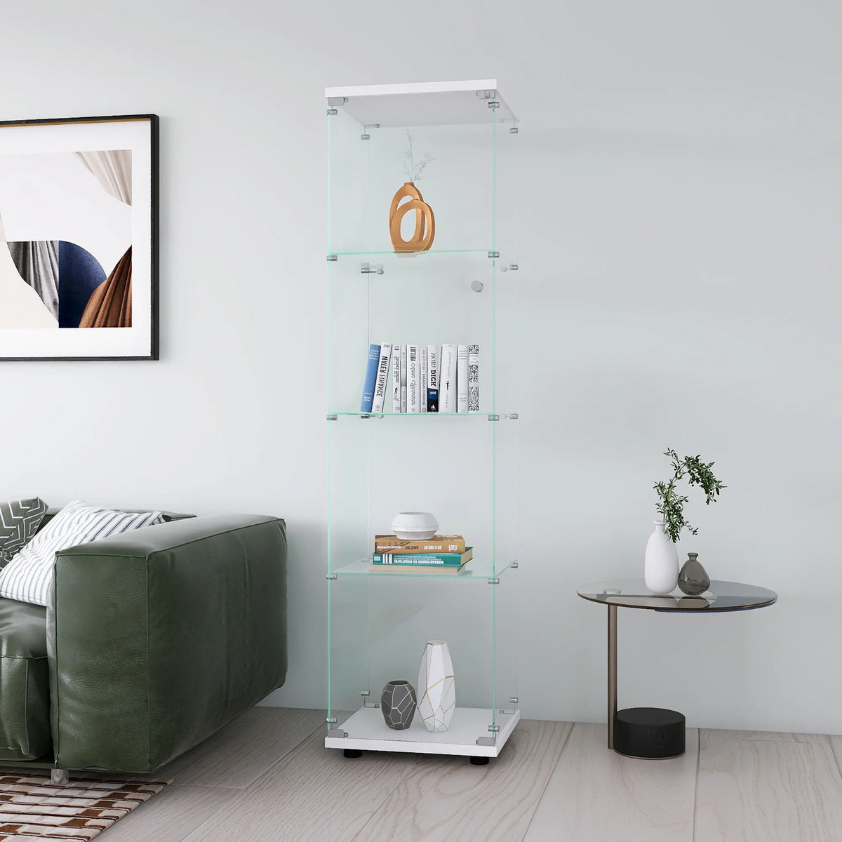 Glass Display Cabinet 4 Shelves with Door X55846