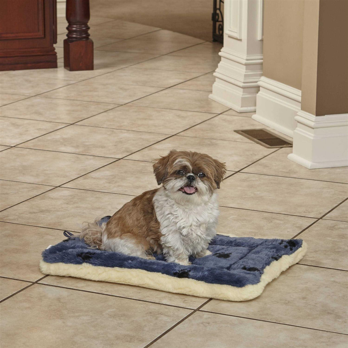 Reversible Paw-Print Pet Bed Z898910