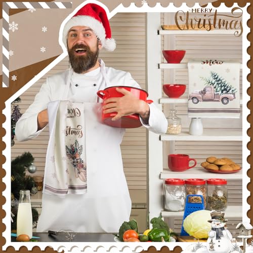 6 Pcs Christmas Kitchen Dish Towels 16 x 24 Inch N978