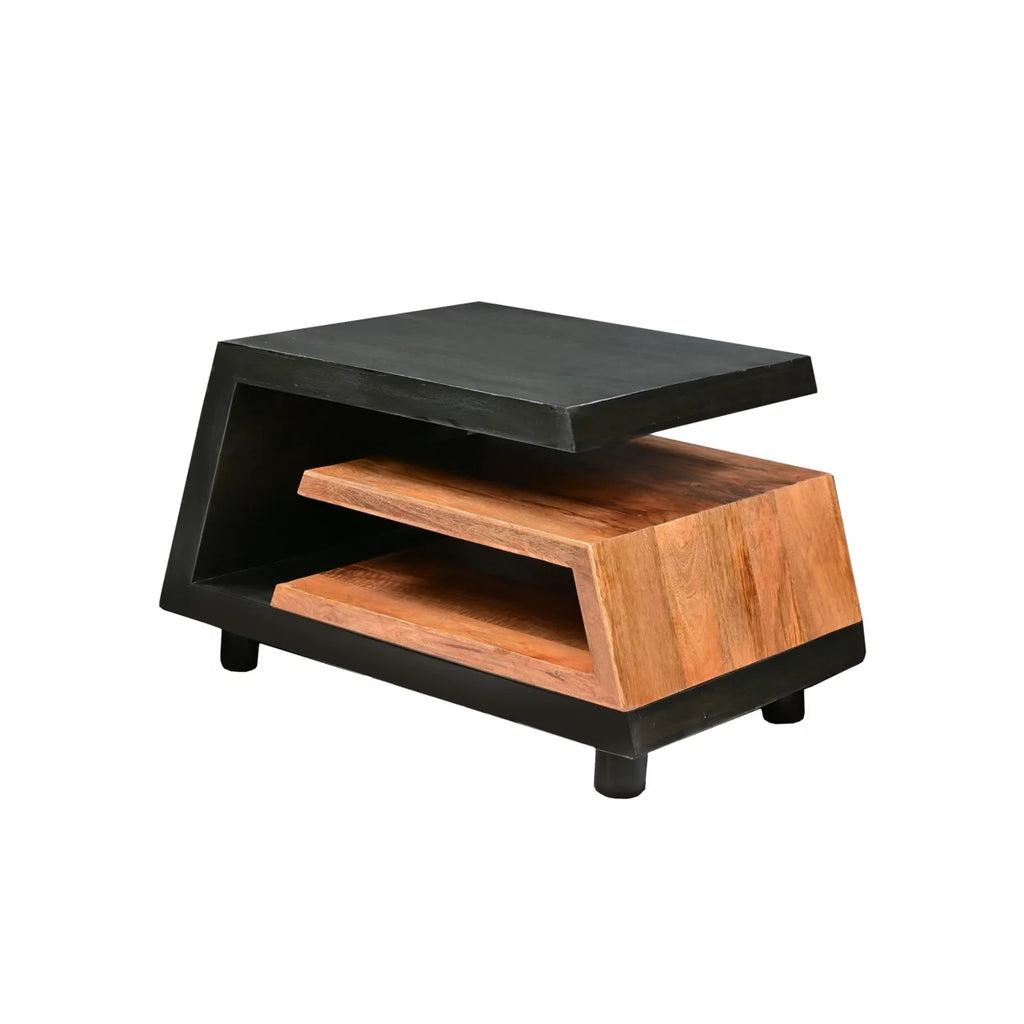 Handcrafted Coffee Table Dark Walnut and Natural Mango Wood G116220