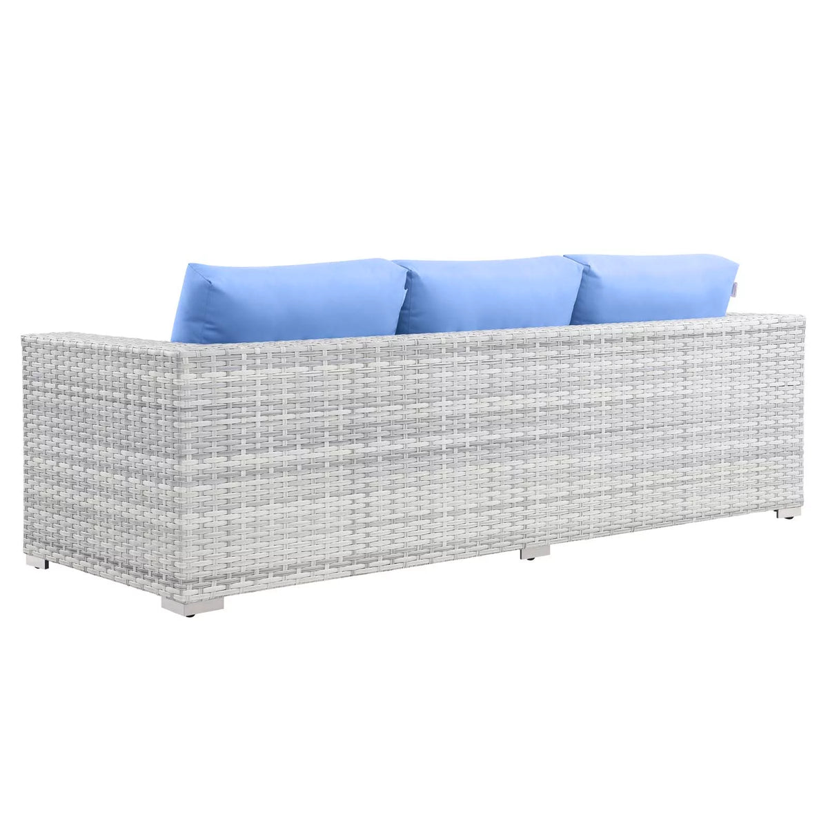 Light Grey Light Blue Rattan Wicker Sofa Y661