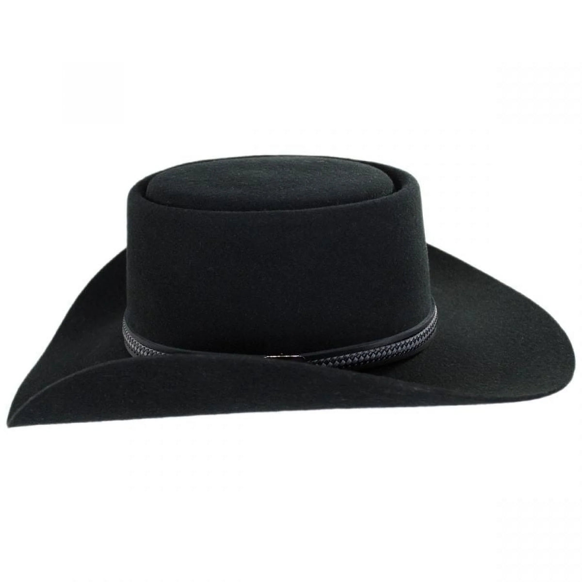 Black Wool Felt Gambler Hat W204