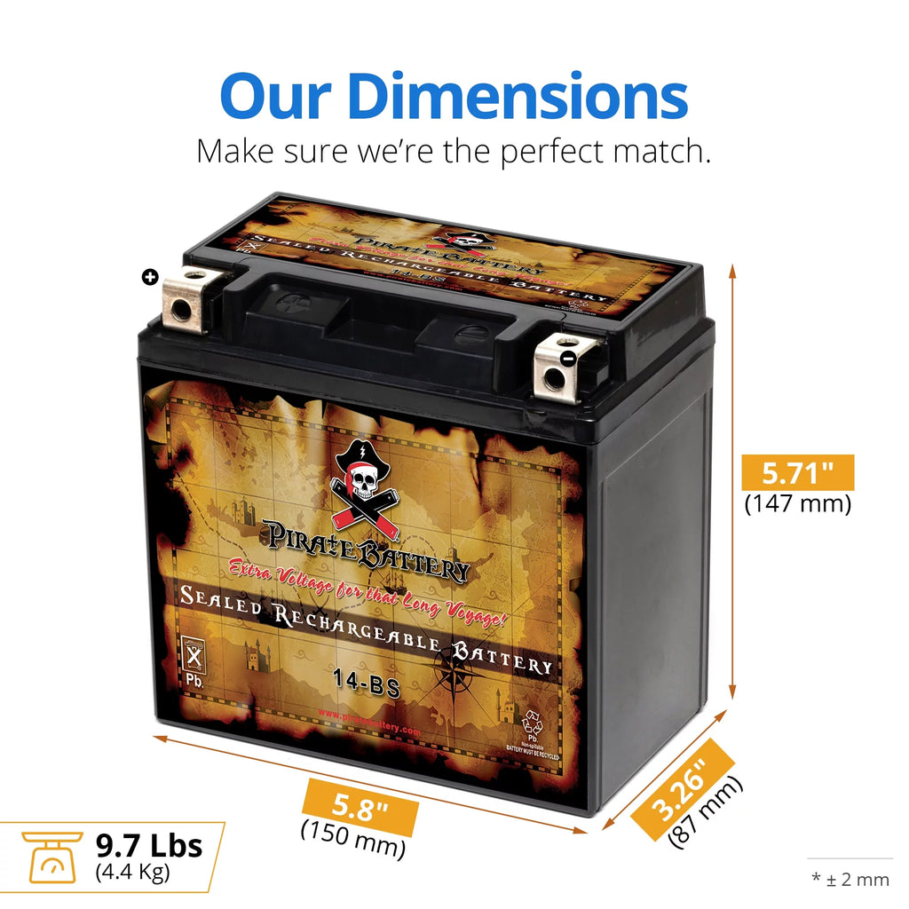12 Volts 12 Ah 200 Cca ATV Battery A7784