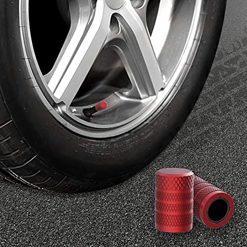 Black Anodized Aluminum Tire Valve Stem Caps, 4 Pcs W545