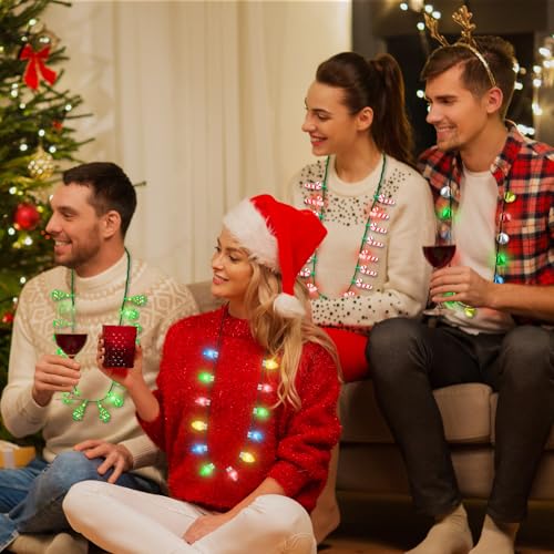 5 Pack Light Up Christmas Necklaces X50887