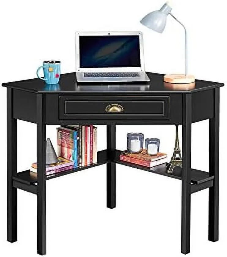 White Computer Desk with Shelves and Drawers H300808