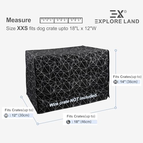 Dog Crate Cover Heavy Duty Polyester Pet Kennel Sunshade 42 inches Black S9256