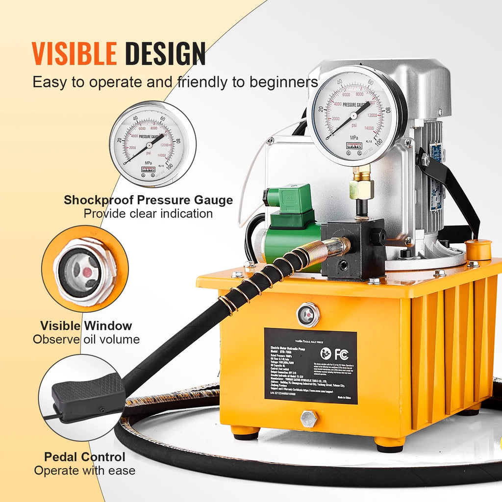 Electric Hydraulic Pump 10000 PSI 8L Manual Valve G482