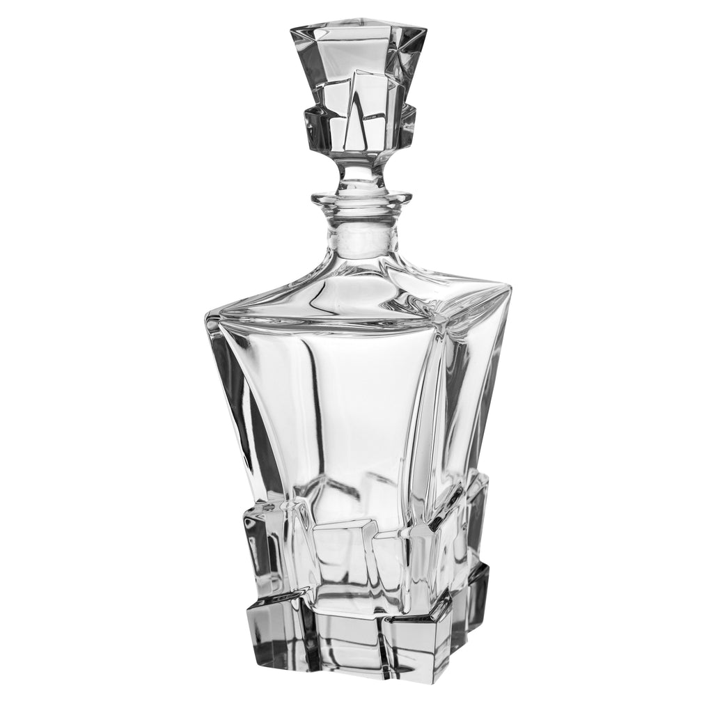 European Crystal Square Whiskey Decanter 28oz J393