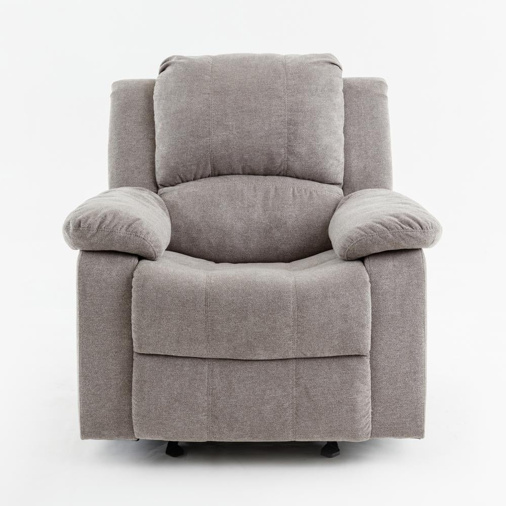 Ash Grey Microfiber Glider Rocker Recliner O981902
