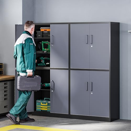 White Metal Storage Cabinet with Lock X447931