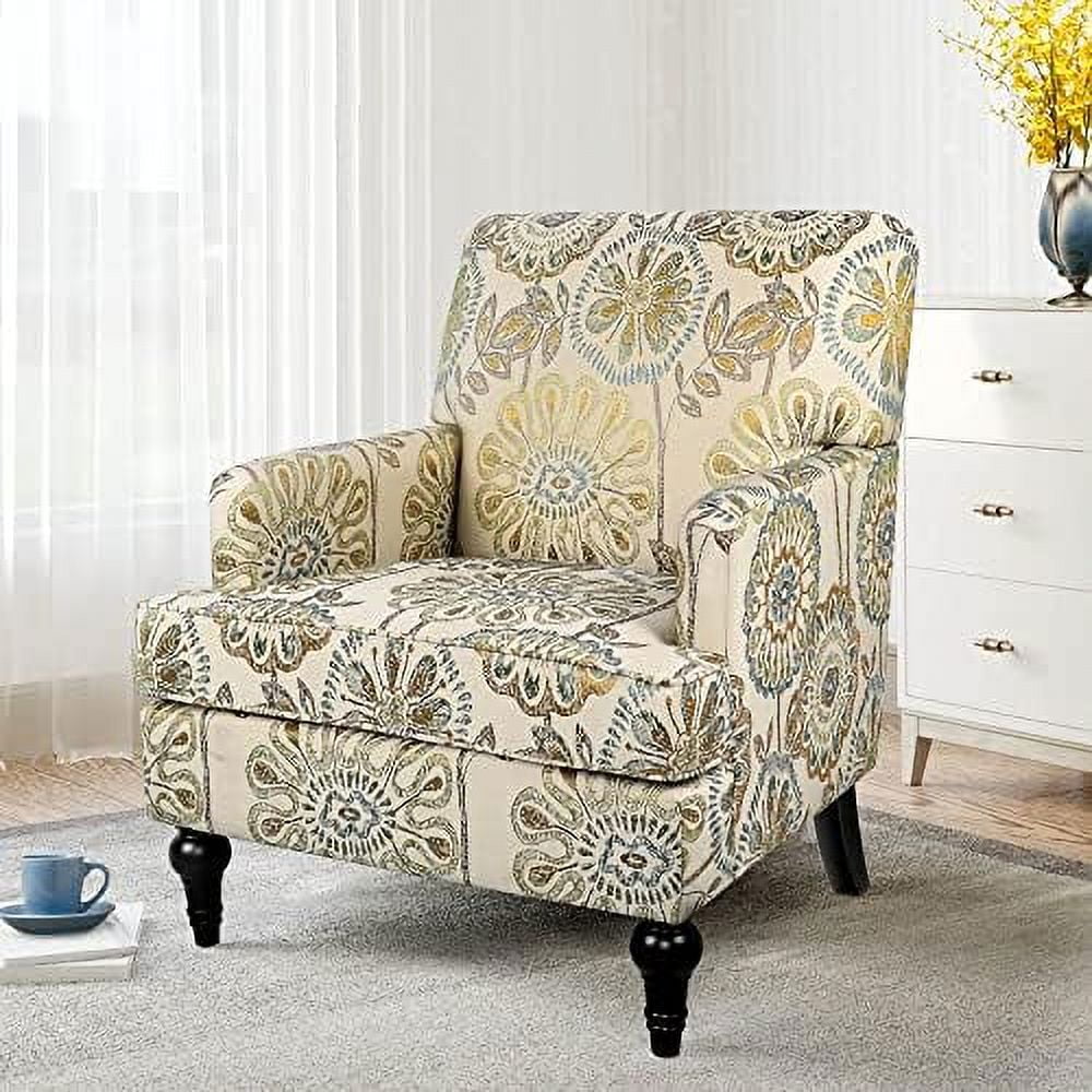 Modern Accent Chair with Wood Legs and Thick Cushion G7283