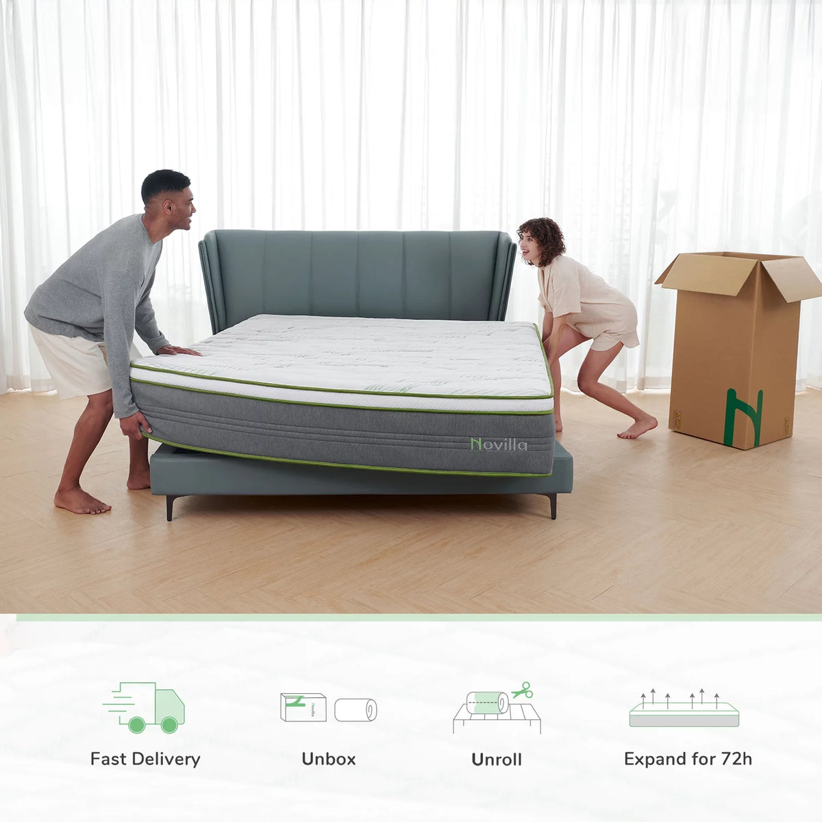 10" Memory Foam Pocket Spring Hybrid Mattress California King Size C502