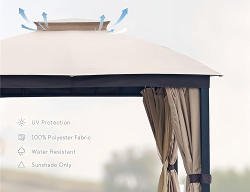 10x10 Heavy Duty Soft Top Gazebo with Metal Frame A5905
