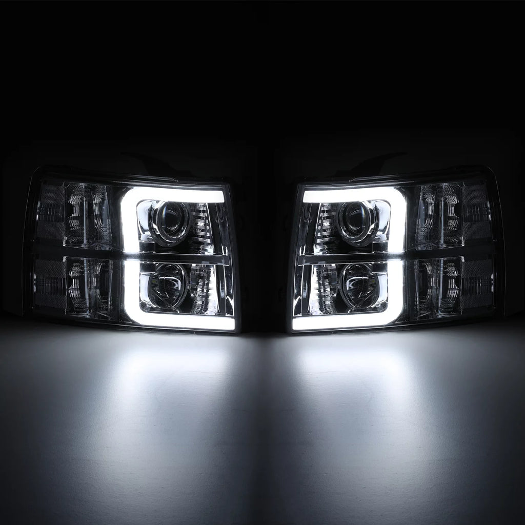 LED Projector Headlights Assembly for Chevy Silverado 1500 2500 3500 R90402
