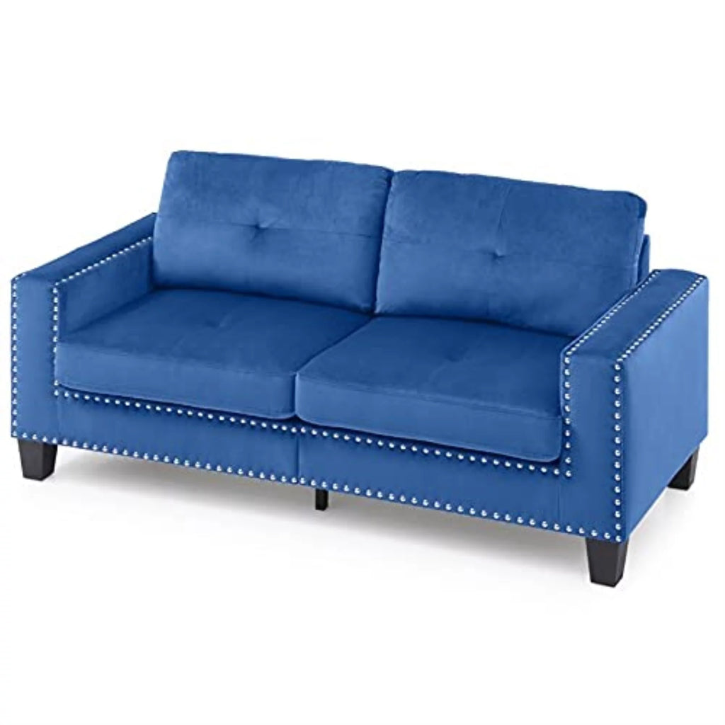Navy Blue Velvet Sofa P3389