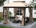 10x10 Heavy Duty Soft Top Gazebo with Metal Frame A5905