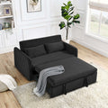 Black Pull Out Loveseat Sofa Bed with 2 Detachable Arm Pockets O3129