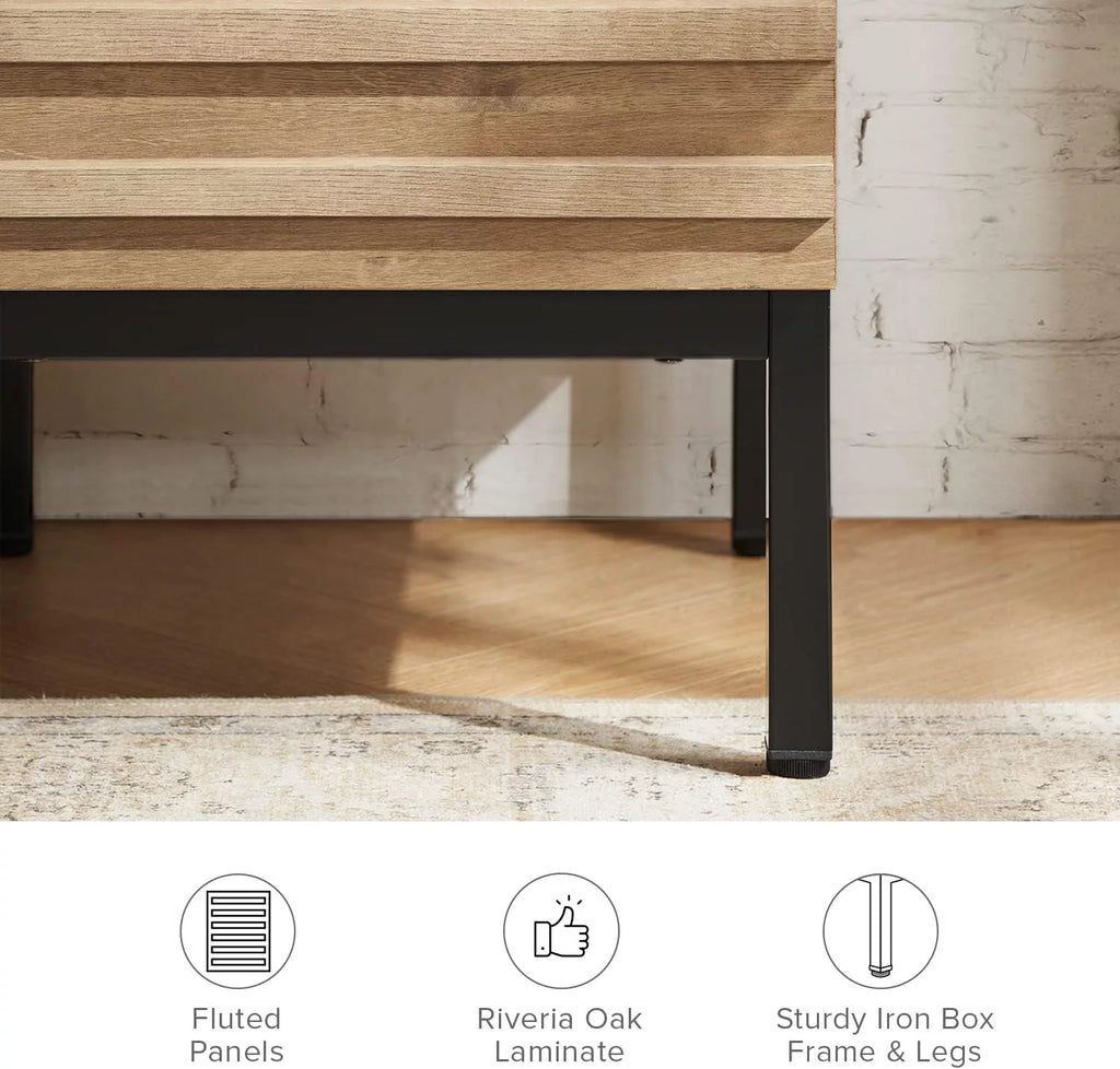 Executive Desk with Dual Cabinets and Metal Legs M71459