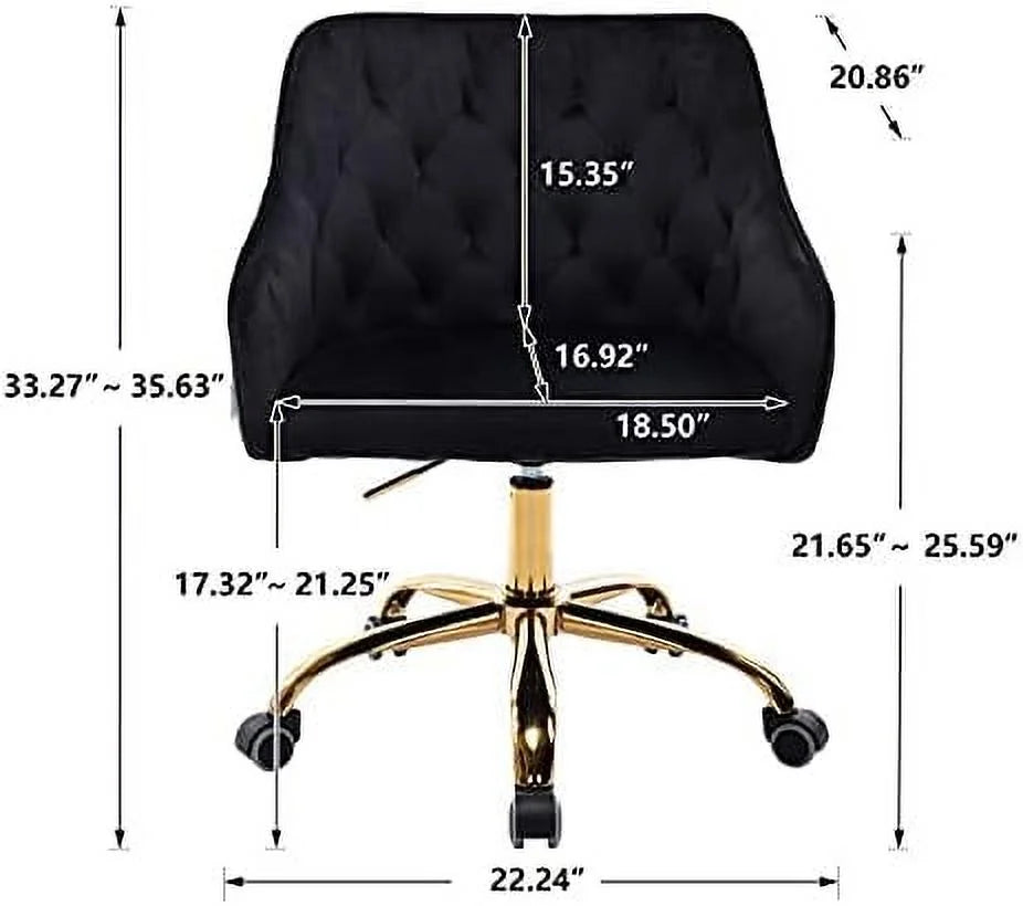 Velvet Swivel Task Chair with Adjustable Height K3778