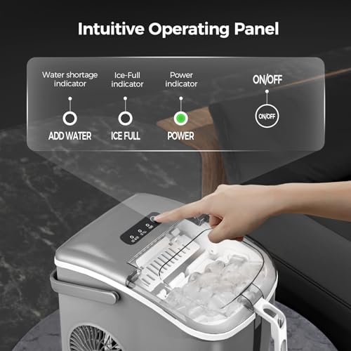 Portable Countertop Ice Maker with Handle, 27lbs/24Hrs, Black T470232