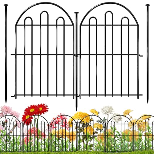 26 Pack 26in x 28ft Arched No Dig Metal Garden Fence D210866